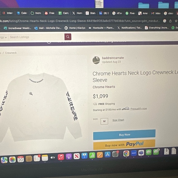 Chrome Hearts White Crew Neck - Picture 2 of 8